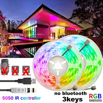 5V LED Trakovi Luči 5050 Barva RGB Trakovi USB TV Osvetlitev ozadja Led Luči z Oddaljenim Soba Luči Dekor Neon Led Luči za Spalnico