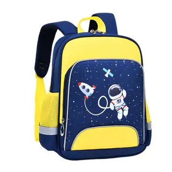 6-12Y Unisex Šolsko Torbo Otroci Astronavti Vzorec Odsevni Trak Zadrgo Bookbag Nahrbtnik Za osnovnošolce