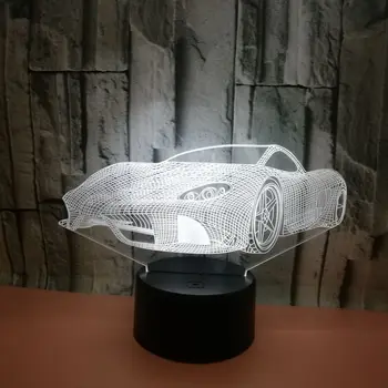 7 Pisane USB Super Avto 3D Iluzije Lučka za Gospodinjstvo, Spalnica, Pisarna LED namizne Svetilke Otroka Ponoči Luči Božična Darila