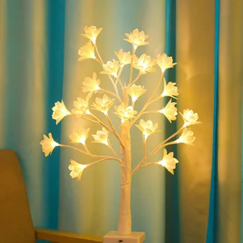 Thrisdar DIY Simulacije Orhideja Drevo Svetilke 60 CM Božič Cvet Drevo Nočne Luči USB deluje Spalnica Namizje Stranka Dekor